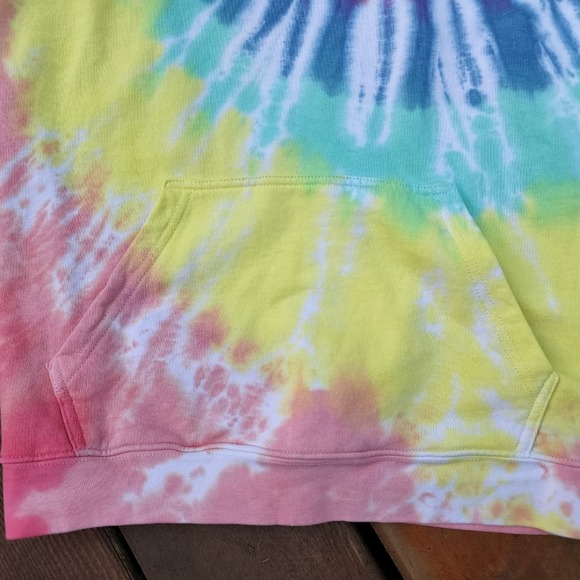 Ivory Ella Tie-dye Hoodie Sweatshirt  size Medium Oversized Rainbow Elephant NEW - Picture 9 of 10